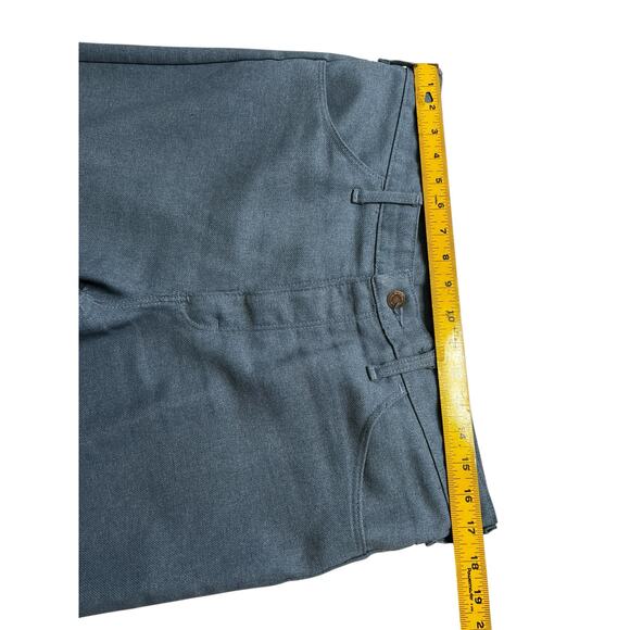 Vintage 80s Wrangler Work Pants 36x30 (34x29)Made in USA Blue Herringbone Flare - Picture 8 of 11